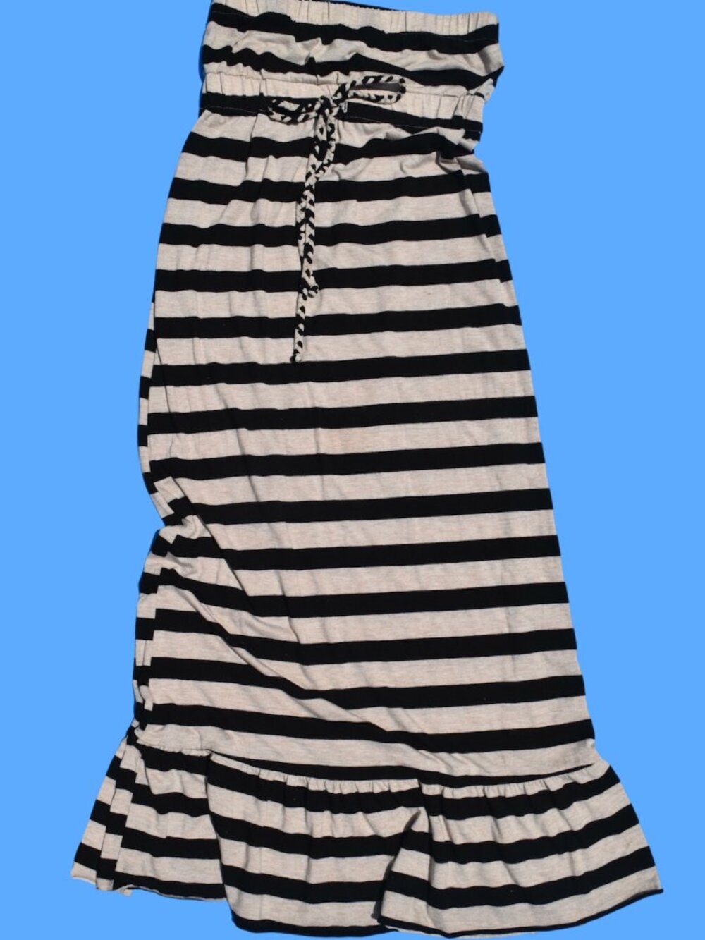 2010s Indie Striped Tube Maxi Dress